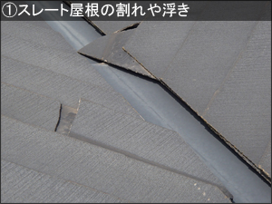 雨漏りの種類別原因 スレート屋根の割れや浮き