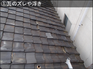 雨漏りの種類別原因 瓦のズレや浮き