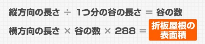 折板屋根の表面積