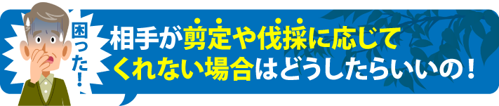 相手が剪定や伐採に応じてくれない場合はどうしたらいいの！