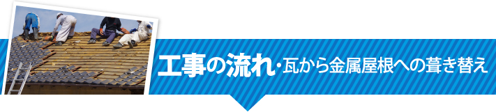 工事の流れ・瓦から金属屋根への葺き替え