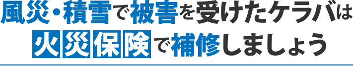 風災・積雪で被害を受けたケラバは火災保険で補修しましょう