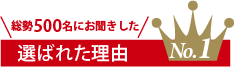 総勢1000名以上にお聞きした選ばれる理由ナンバー1