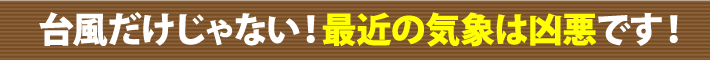 台風だけじゃない！最近の気象は凶悪です！