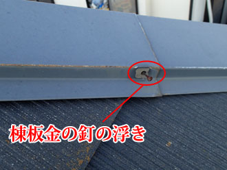09070004 我孫子 棟板金の釘の浮き