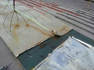 習志野市 補修屋根材の撤去