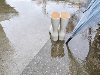 雨の日の屋上