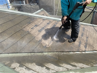 スレート屋根の高圧洗浄、トルネード