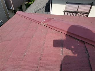 令和元年房総半島台風の影響で棟板金が破損