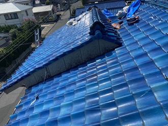 瓦屋根の調査を実施