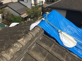 台風被害、ブルーシート