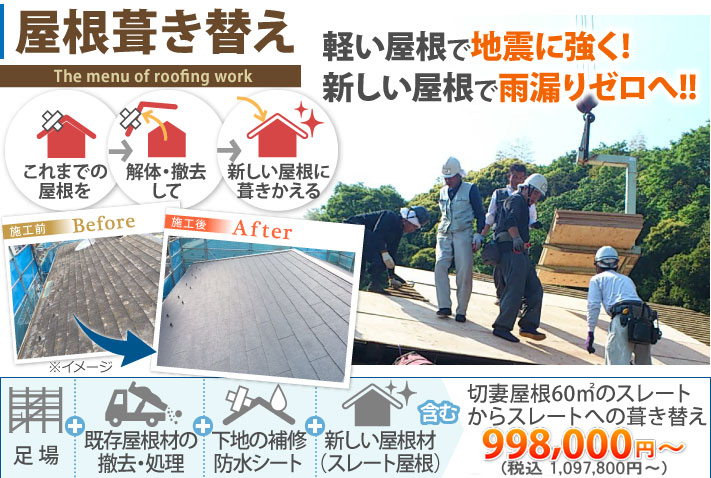 屋根葺き替えで不安を解消しませんか 屋根葺き替えで不安を解消しませんか