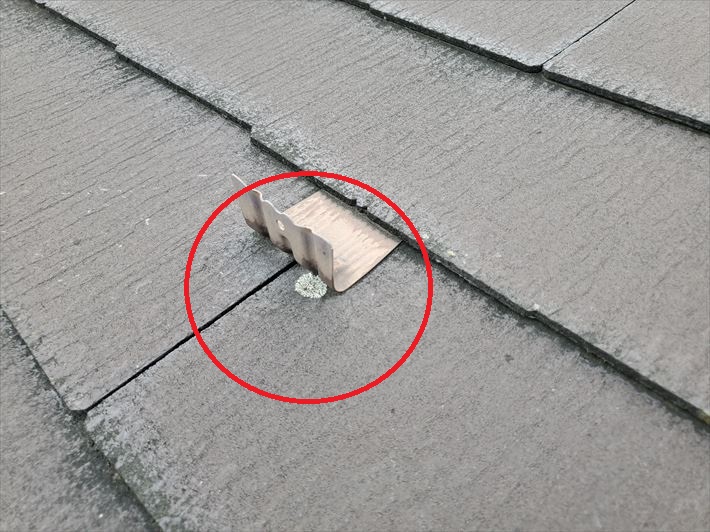 防水性が低下したスレート屋根に苔が発生