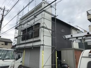 部分掛けの足場架設