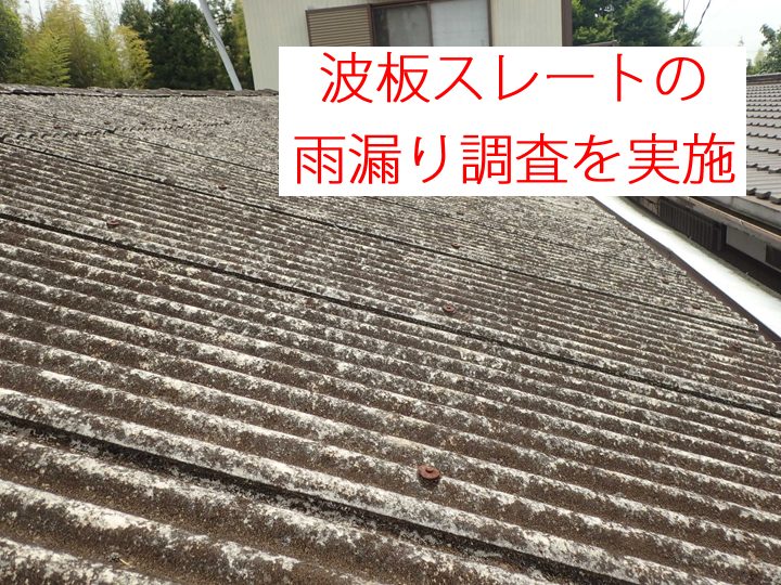 波板スレートの雨漏り調査