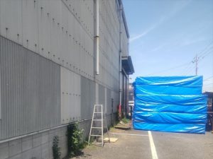 小波スレート外壁の交換完了