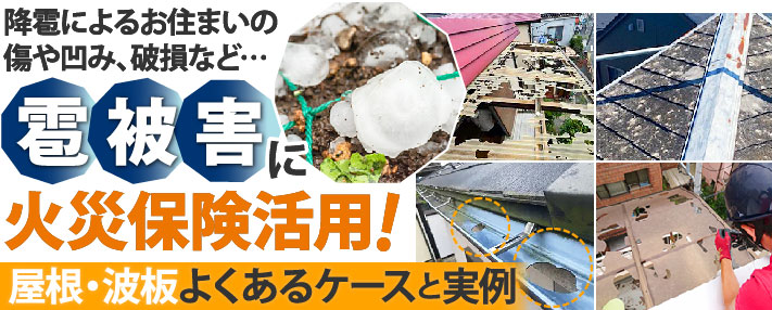 雹被害に活用できる火災保険｜屋根・波板などの良くある雹被害の実例をご紹介