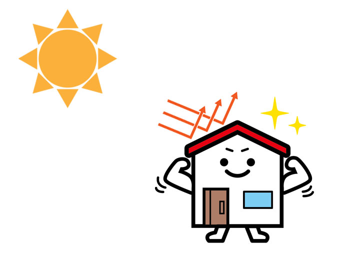赤外線を反射して温度の上昇を抑制