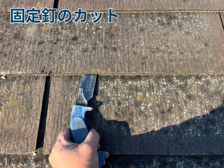固定釘のカット