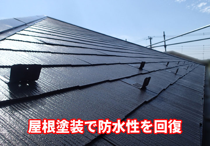 屋根塗装で防水性を取り戻した屋根