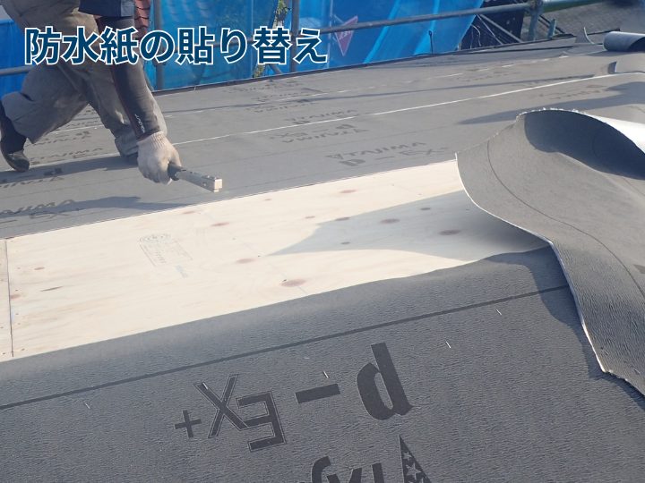 防水紙の張替え
