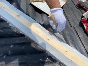 南蛮漆喰で型取り作業の工程