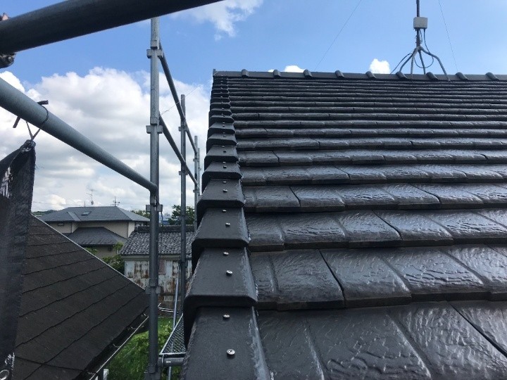 破風板と軒天の補修工事、及び塗装工事が無事に終了