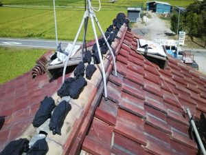 棟瓦の積み直し作業後の状態