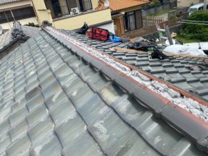 棟瓦の取り直し工事の作業工程