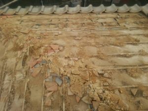 棟瓦(むねがわら)の取り外した後