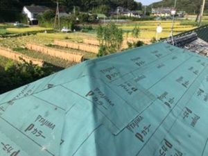 防水紙（ルーフィング）の張替え工事後の状態
