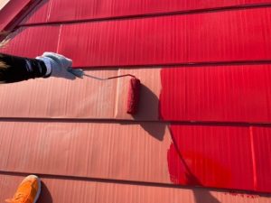 塗料材ヤネフレッシュを用いて「中塗り」