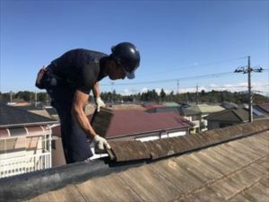 既存棟瓦の設置