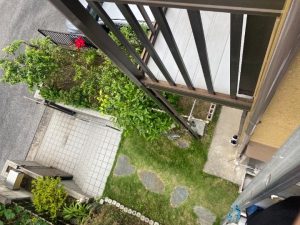 破損したポリカ波板の状況を現地調査