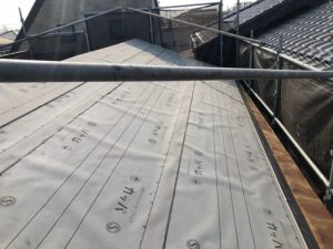 新規防水紙の設置後の状態