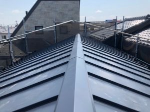 樹脂製貫板(タフモック)を設置した屋根の状態