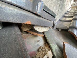 漆喰がボロボロと崩れている状態