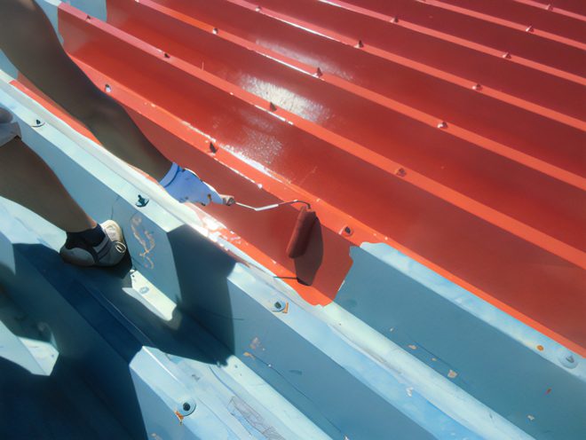 折半屋根の屋根塗装