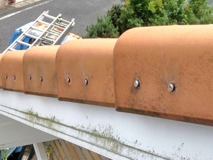 「ケラバ瓦」の補強工事が完工