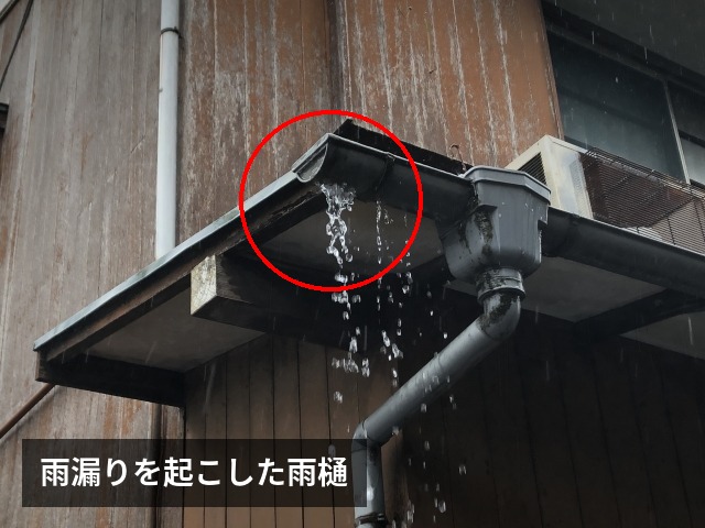 雨樋からの雨漏り