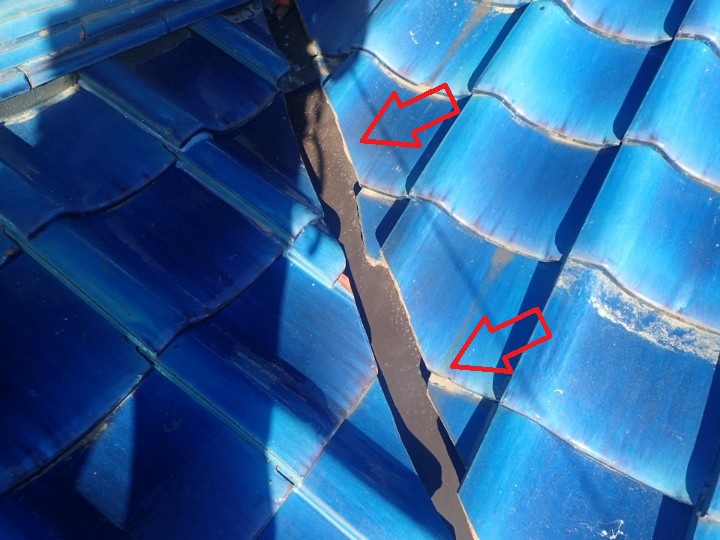 谷板金交換後の谷部