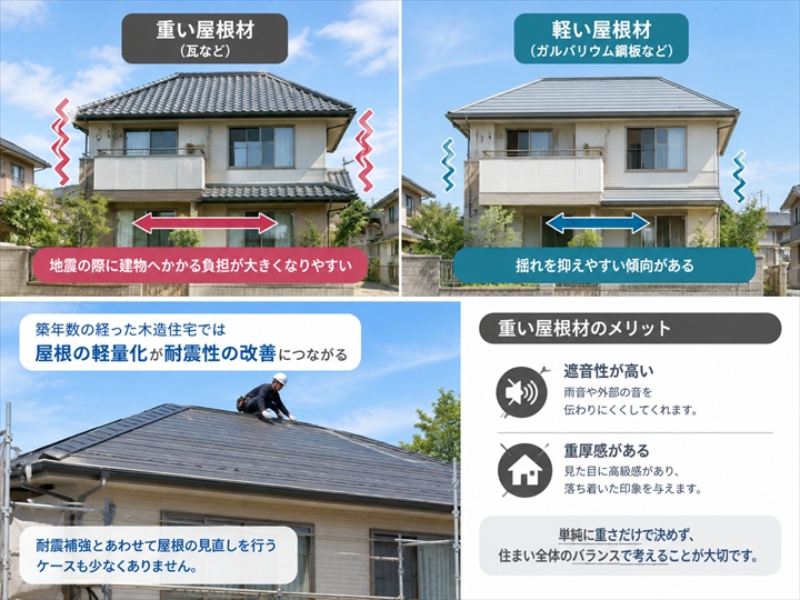 屋根の重さが住まいに与える影響