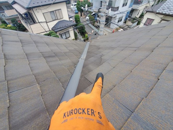 20190812_104248野田市木間ケ瀬_スレート屋根調査 野田市木間ケ瀬で行った築28年が経過したスレート屋根調査で屋根材のひび割れを発見
