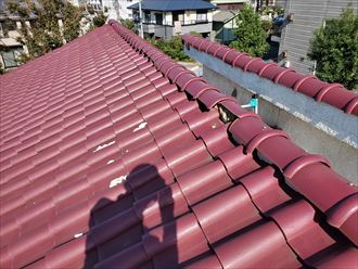 20191108_102626松戸市栄町西_瓦屋根調査 棟瓦のずれは落下に繋がります