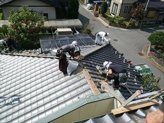 千葉市 瓦屋根の棟ズレ 工事003_R
