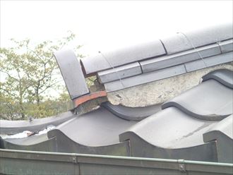 千葉市 瓦屋根の棟ズレ 工事001_R