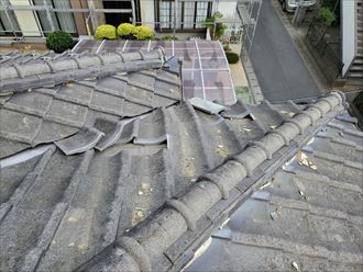 20191003_141520鎌ケ谷市中佐津間_瓦屋根調査 瓦が剥がれて落下する危険があります