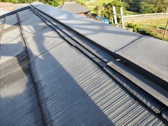 20191004_154637市川市中山_スレート屋根調査 大棟の棟板金の釘浮き
