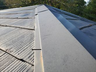20191004_154547市川市中山_スレート屋根調査 棟板金の釘浮き