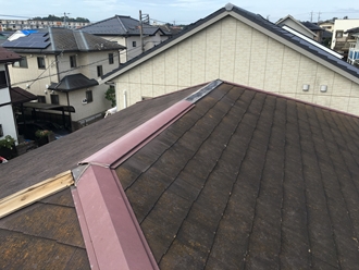 IMG_5123 棟板金飛散、台風被害寄棟